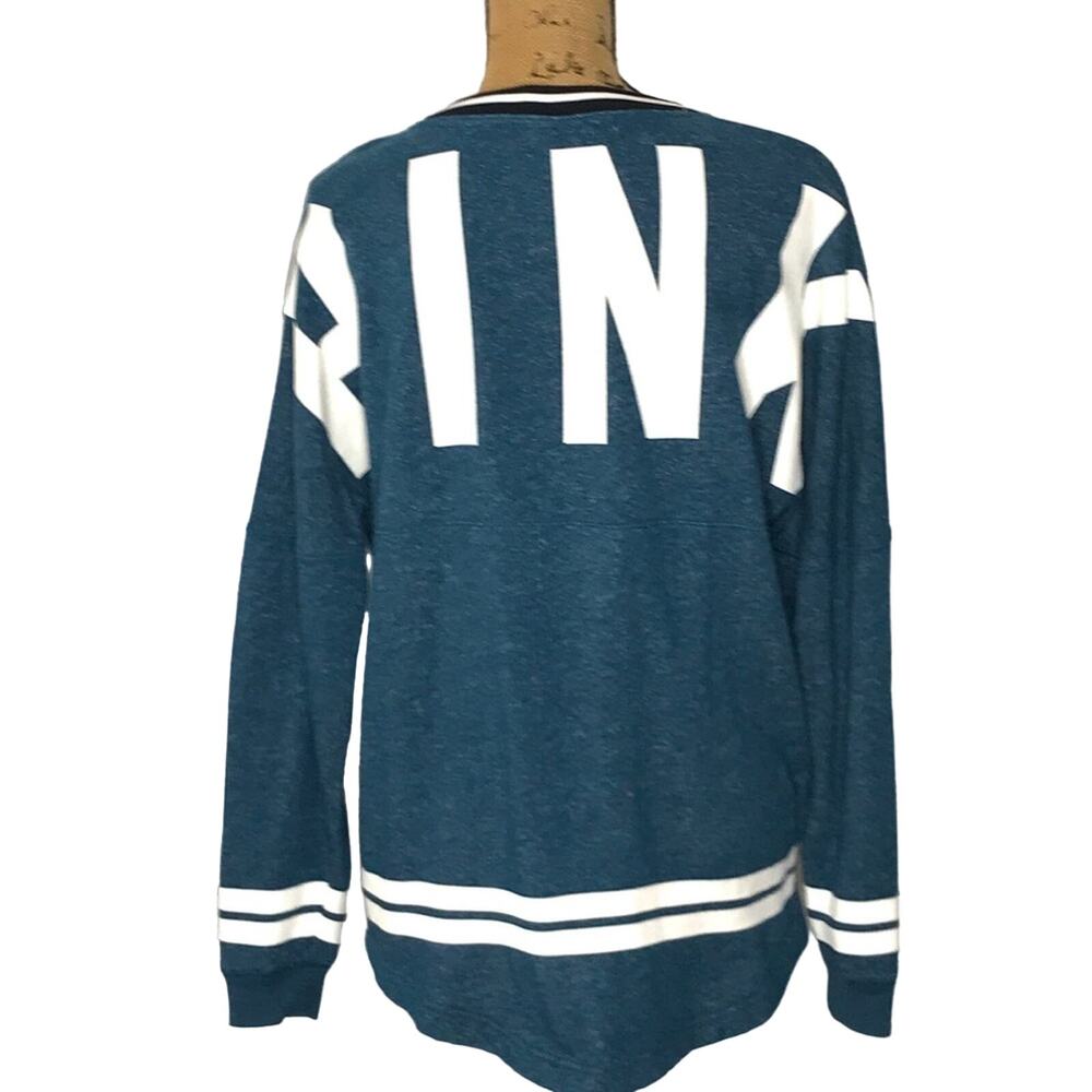 PINK-Victoria’s Secret Size Small Campus Pocket Sweatshirt-Spell-out Back-NWOT
